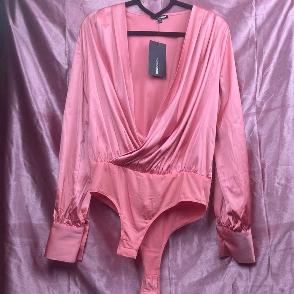 Coral peach pink body suit